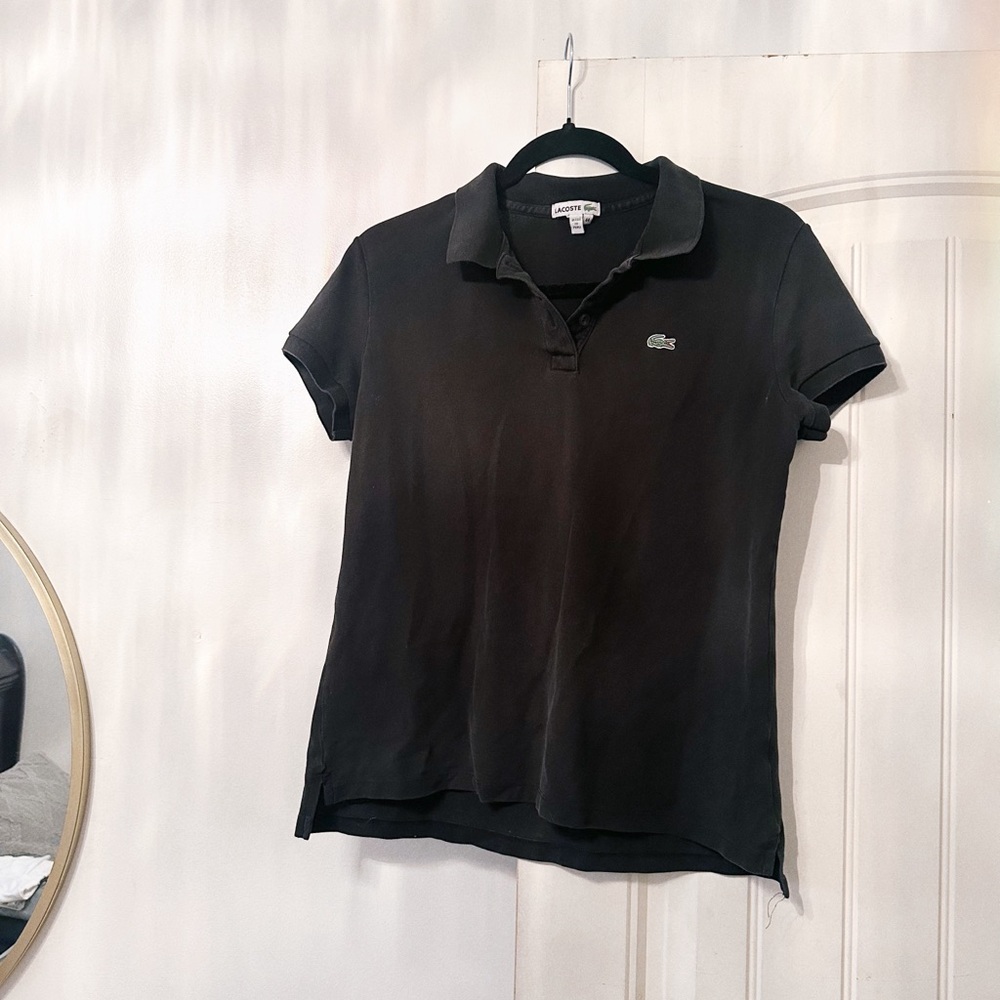 Lacoste Women's Charcoal Short Sleeve Polo